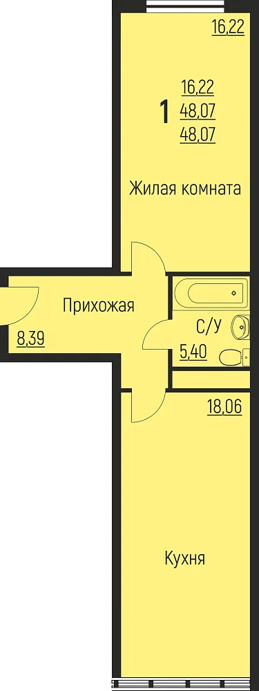1-комнатная