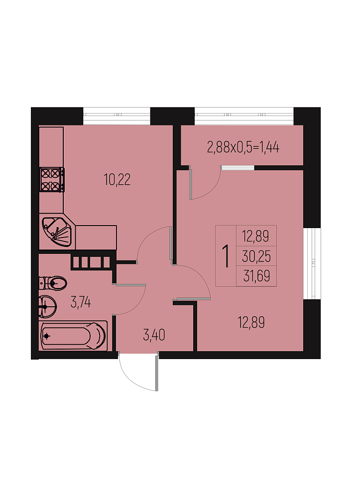 1-комнатная
